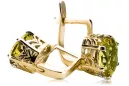 8K žlté zlato 333 Yellow Peridot náušnice vec003x-yp Russian Soviet USSR Vintage Jewlery Art Deco style
